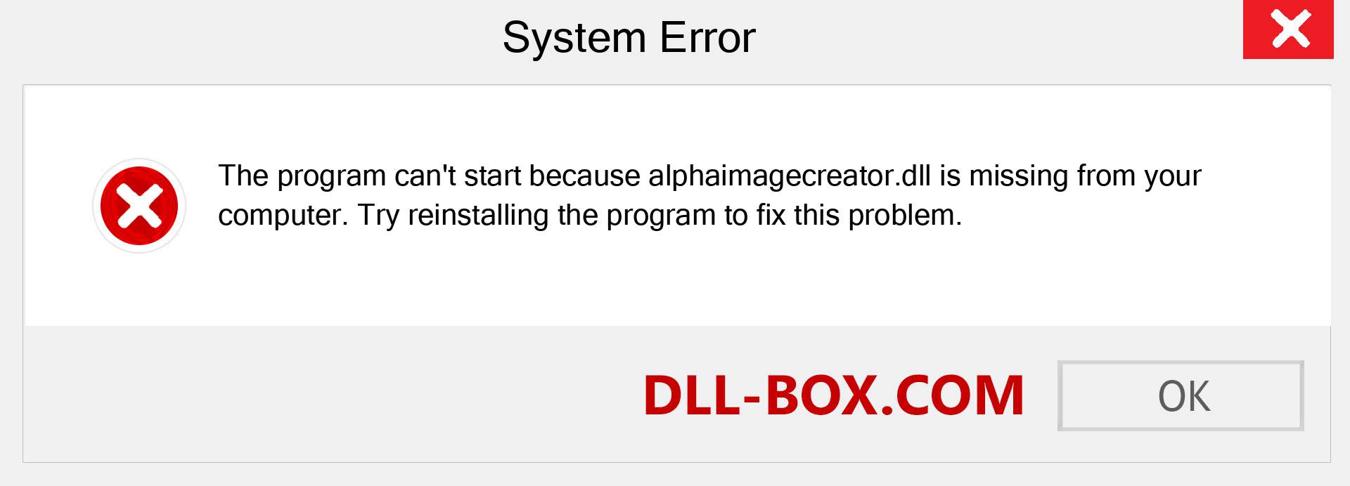  alphaimagecreator.dll file is missing?. Download for Windows 7, 8, 10 - Fix  alphaimagecreator dll Missing Error on Windows, photos, images